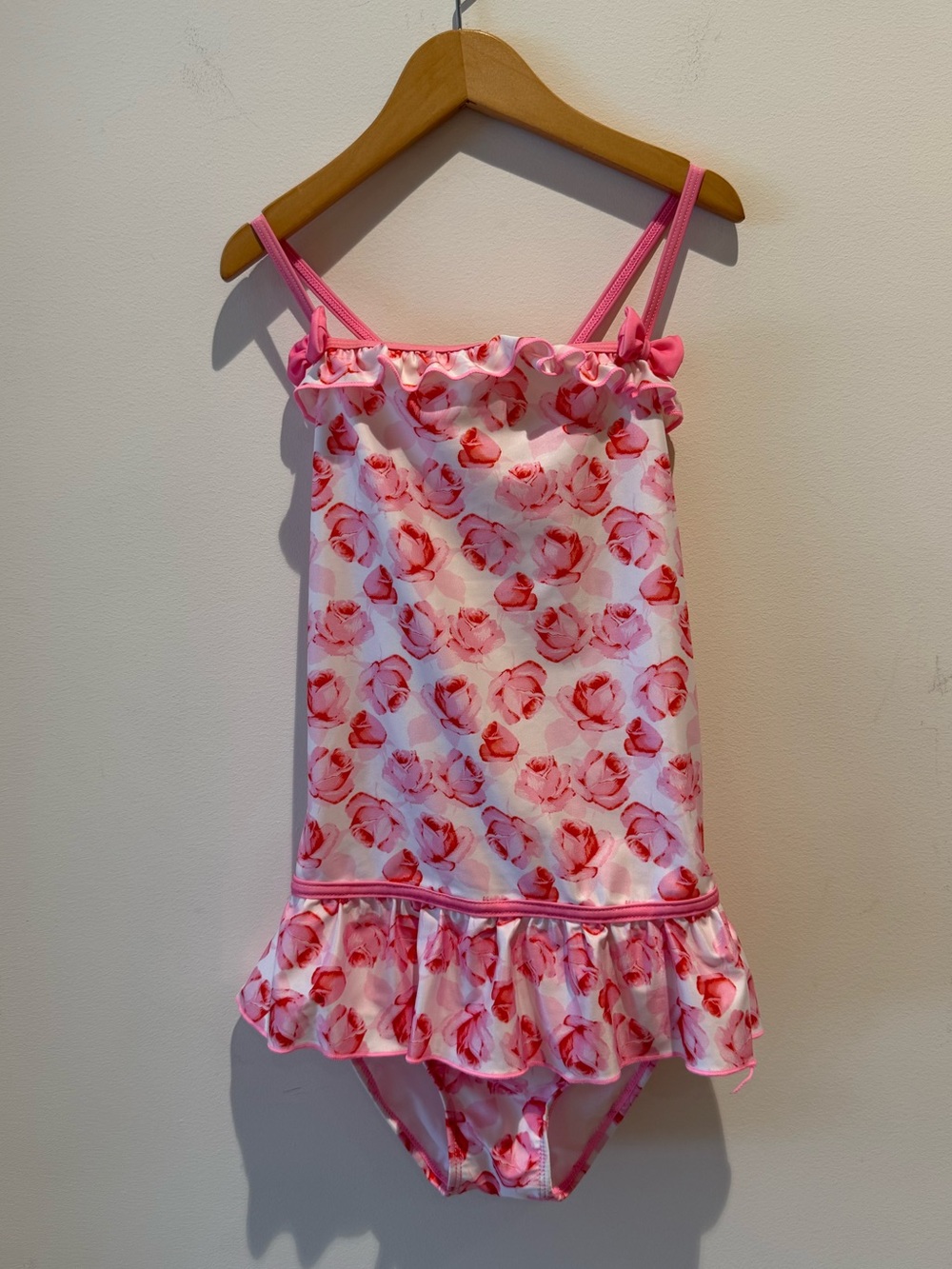 Rachel Riley Pink Floral Ruffle Swimsuit size 8-10 (girls)